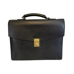 Coach Briefcase Black Leather Professional Workwear Business Office C1093-70235
